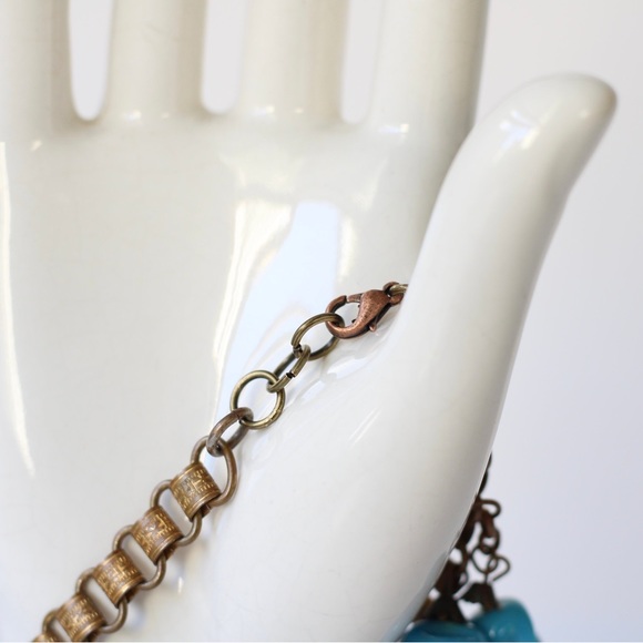 1930s unsigned Frank Hess / Miriam Haskell Book Chain Dangle Bracelet - Picture 9 of 9